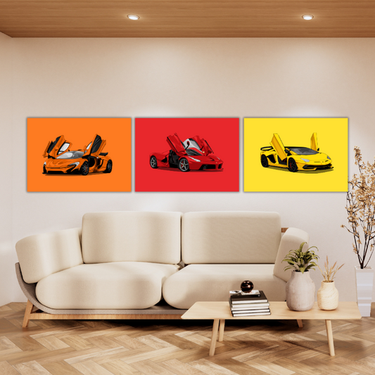 Supercar Wall Art Poster - Perfect Pop of Color to Any Room!