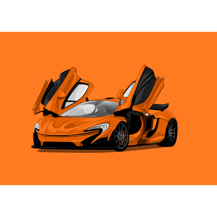 Supercar Wall Art Poster - Perfect Pop of Color to Any Room!